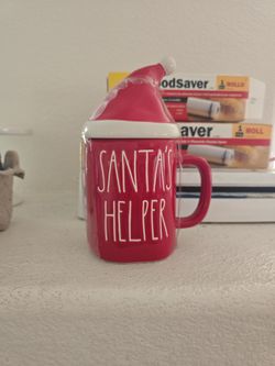 Santa's helper mug with lid