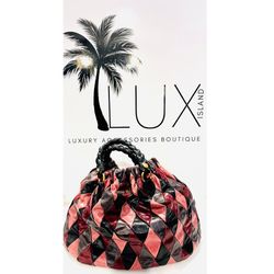 MIU MIU Harlequin Patchwork Leather Satchel Tote