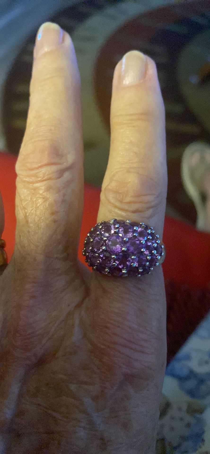 Amethyst Ring 3 Tcw Size 8 In Solid Sterling Silver 