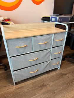 7 Drawer Dresser / Storage Organizer with Wooden Top