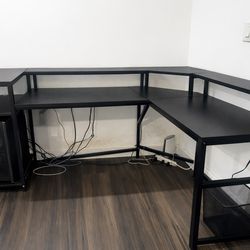 L Shaped Computer Desk Gaming / Office Desk Black