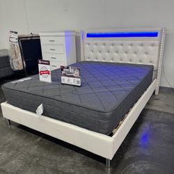 New Queen Bed Frame With Mattress 