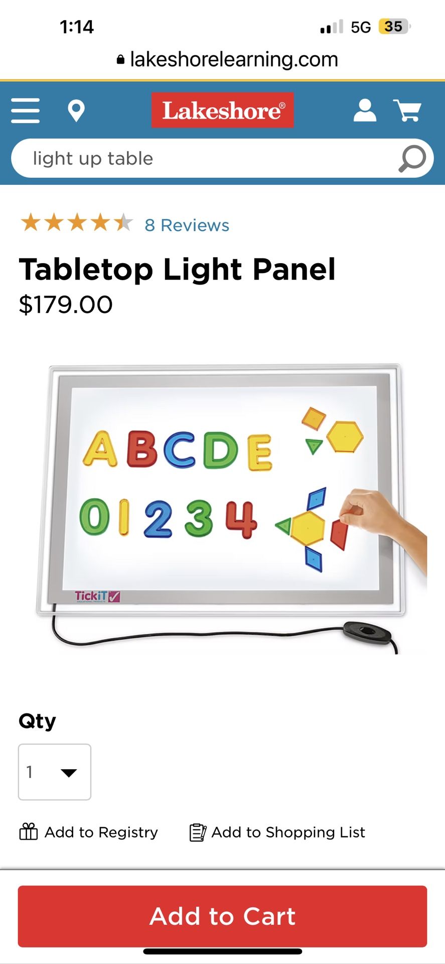 Lakeshore Tabletop Light Panel