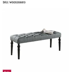 Brookwood Polyester Blend Upholstered Bench