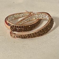 Two Tone Rose Gold Earrings