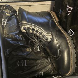 Mens Black Boots w/ Zipper Sz 9