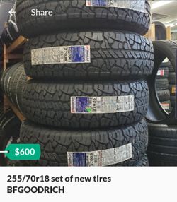 255/70r18 set of new tires BFGOODRICH