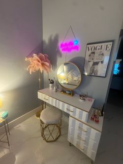 Vanity with stool