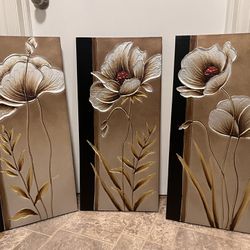 Floral Canvas Set- 3 Piece 