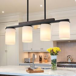 Farmhouse Dining Room Light Fixtures Over Table, Black Pendant Lights for Kitchen Island