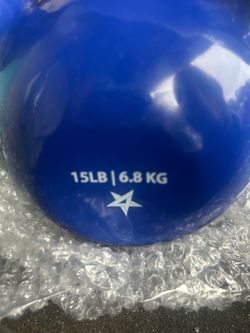 A 15 pounder and a 10 pounder kettle bell
