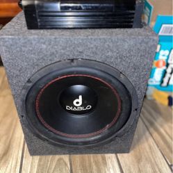 10’ diablo sub with planet audio 1500 watts amp