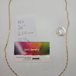 18k Gold 26" Paperclip Link Chain