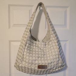 Michael Kors Cream Woven Shoulder Bag