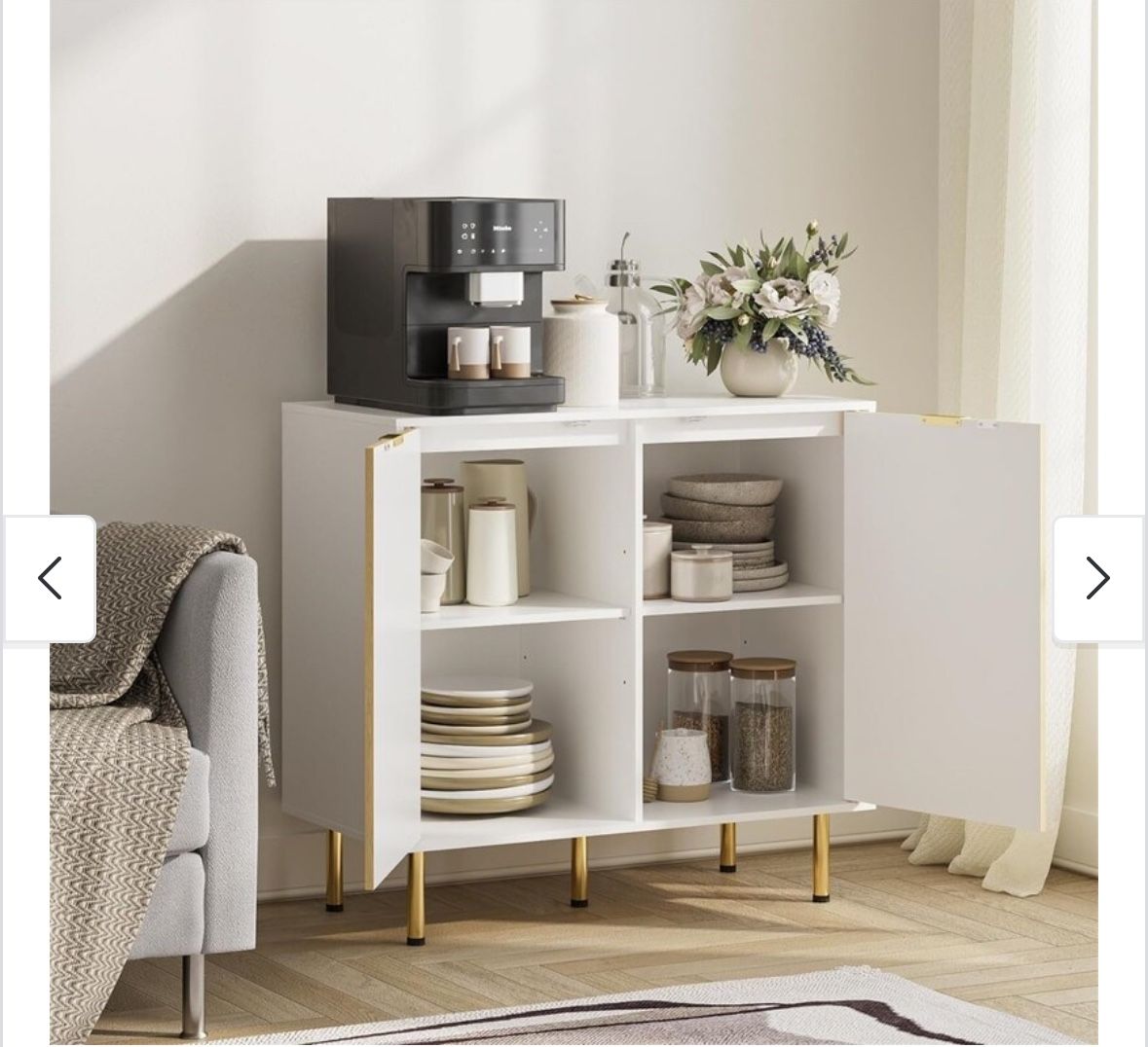 Sideboard Cabinet with Two Doors and Adjusting Feets for Living Room 31.2