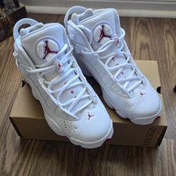 Youth Size 5 Nike Air Jordan High Tops – White/Red – Brand New!