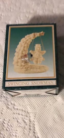 Swinging Snowman Figurine in Box