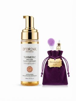 D’OR24K Prestige Turmeric Mousse Facial Cleanser 5.1 oz $120 & beauty gift bag