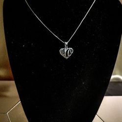 925 Sterling Silver Filigree Heart Pendant 