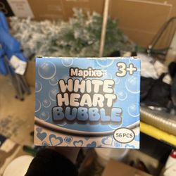 56pcs White Heart Bubbles 