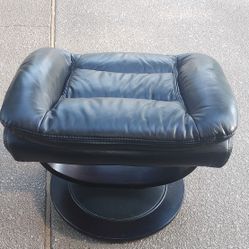 Lane MCM Black Leather Ottoman