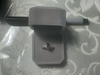 WOMENS ROHODOLITE GARNET IN 14K W/.06 DIAMONDS