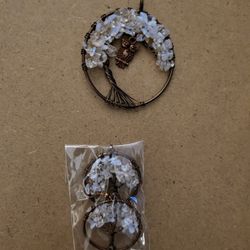 Genuine Quartz Crystal With Owl Accent