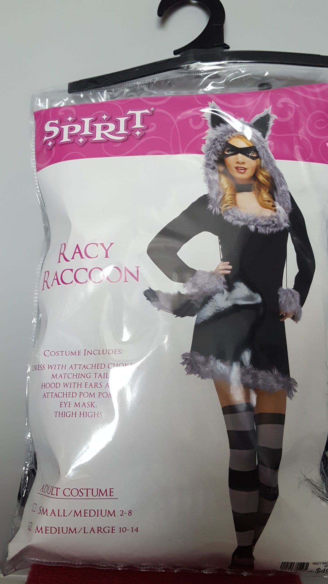 Spirit Halloween Racy Raccoon complete costume