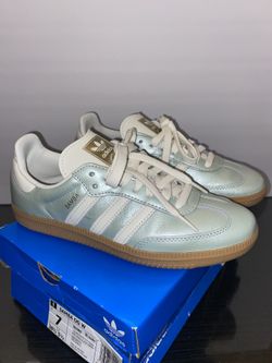 Adidas Originals Samba OG, Linen Green Metallic, Size 7