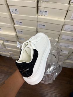 Alexander McQueen Oversized Sneakers White Black Crystal