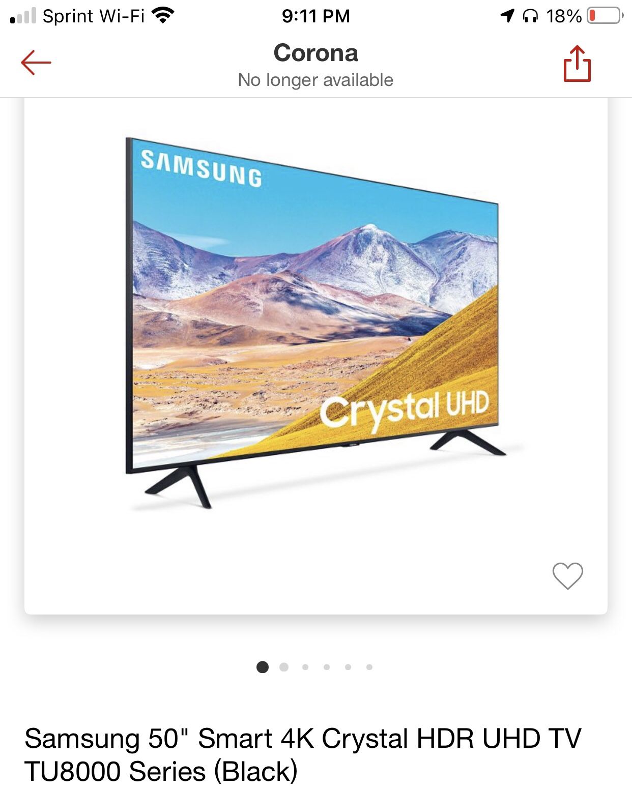 Samsung 50’ smart 4k tv