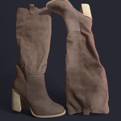 Brown seude knee high boots 7.5