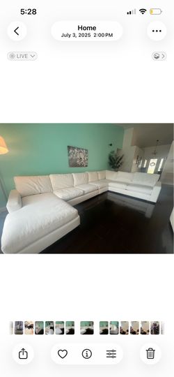 Large white couch