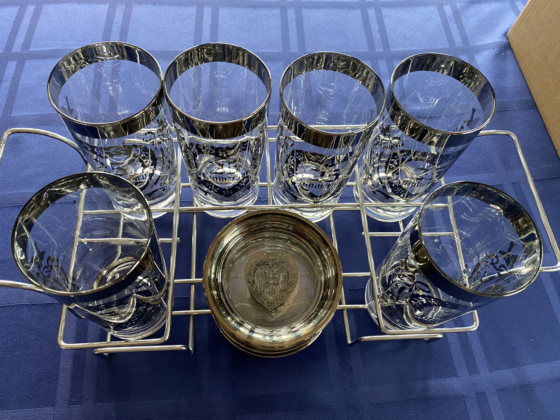 Vintage 25th Anniversary Glass Set