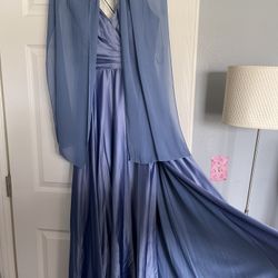 $50 - Small | Blue Satin Dress