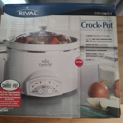 Rival Crock Pot Slow Cooker Smart Pot Stoneware 5 QT Automatic Model: 3855 WN BIN Sealed 