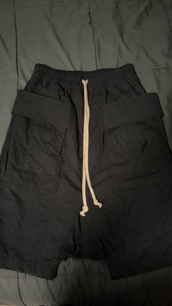 Black Drawstring Cargo Shorts Rick Owen’s