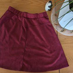 Discreet Mini Skirt, Maroon, Large