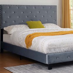 $299 Brand New Queen Size Grey Bed Frame With New Mattress&Box Spring/Fast Delivery 