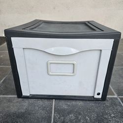 Storex Plastic Lateral File Cabinet Gray