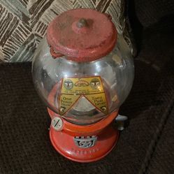 Columbus Model "A" Red Peanut Dispenser Penny Operated Circa 1930's