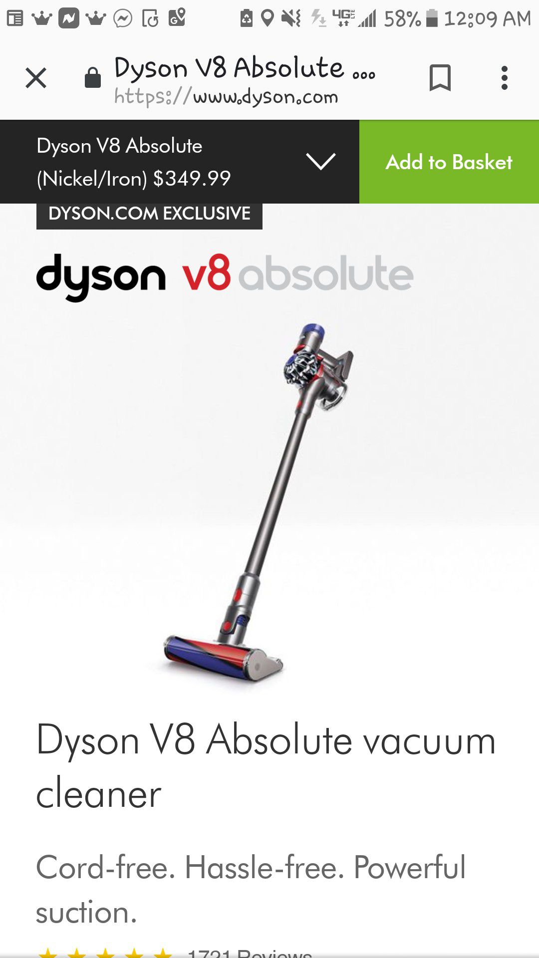 Dyson V-8 Absolute -brand new