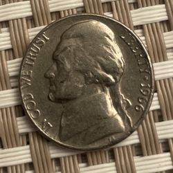 1966 Nickel With No Mints Mark And Rare Error on Nose And Cheek