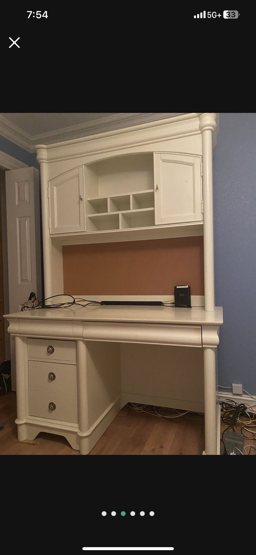 Dresser With Mirror, Night Stand And Desk With Hutch