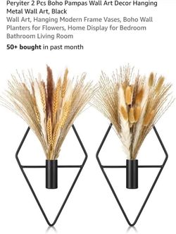 Peryiter Boho Metal Wall Vases, Set of 2