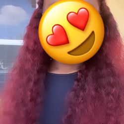 Burgundy lace Wig