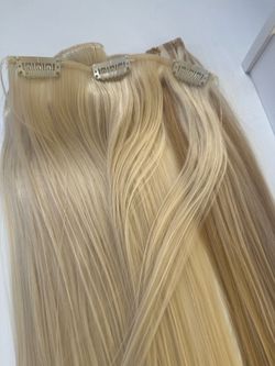 Blonde 18-20 in all human Remy hair clip ins