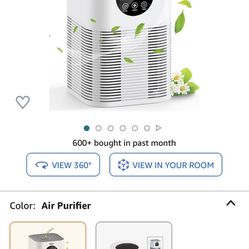 VEWIOR Air Purifiers, Fragrance Sponge PM2.5 Monitor H13 True HEPA Air Filter, 387 CFM Pets Air Cleaner for Home 