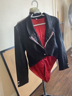Black jacket with crystals and tails