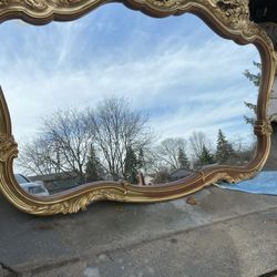 Very Gorgeous Antique Large Mirror  Wood 